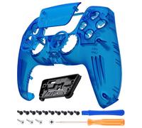 eXtremeRate Luna Rediseñado Carcasa Frontal con Panel Táctil Compatible con ps5 BDM-010 BDM-020 BDM-030 BDM-040 Carcasa Delantera Placa Frontal Funda Portectora Compatible con ps5(Transparente Azul)