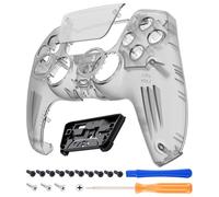 eXtremeRate Luna Rediseñado Carcasa Frontal con Panel Táctil Compatible con ps5 BDM-010 BDM-020 BDM-030 BDM-040 Carcasa Delantera Placa Frontal Funda Portectora Compatible con ps5(Transparente Negro)