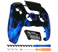 eXtremeRate Luna Rediseñado Carcasa Frontal con Panel Táctil Compatible con ps5 BDM-010 BDM-020 BDM-030 BDM-040 Carcasa Delantera Placa Frontal Funda Portectora Compatible con ps5(Llama Azul)