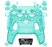 eXtremeRate Luna Rediseñado Completo Kit Carcasa con Botones Touchpad Joysticks Compatible con ps5 BDM-030/040/050 Control Placa Frontal Cubierta Trasera Compatible con ps5 Mando(Verde Esmeralda)
