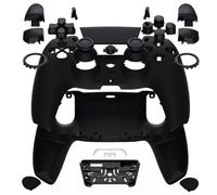 eXtremeRate Luna Rediseñado Completo Kit Carcasa con Botones Touchpad Joysticks Compatible con ps5 BDM-030/040/050 Control Placa Frontal Cubierta Trasera Compatible con ps5 Mando(Negro)