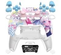 eXtremeRate Luna Rediseñado Completo Kit Carcasa con Botones Touchpad Joysticks Compatible con ps5 Control BDM-030/040/050 Placa Frontal Cubierta Trasera Compatible con ps5 Mando(MeWoow)