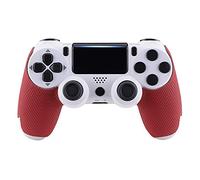 eXtremeRate Pegatina de Agarre para ps4 Mando Aadhesivo de Silicona Antideslizante Piel de Goma para ps4 Control Protector con Textura para ps4-Mejora Agarre y Comodidad(Rojo)