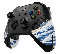 eXtremeRate Pegatina de Agarre para Xbox One Accesorios - Adhesivo de Silicona Antideslizante con Textura de Goma, Protectora Piel para Xbox One S/X Mando (La Gran Ola)