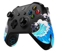 eXtremeRate Pegatina de Agarre para Xbox One Accesorios - Adhesivo de Silicona Antideslizante con Textura de Goma, Protectora Piel para Xbox One S/X Mando (Olas Resplandecientes)