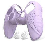 eXtremeRate PlayVital Funda de Silicona para ps5 - Carcasa Protectora Suave y Antideslizante con 2 Tapas de Joystick, Compatible con DualSense, Accesorio para ps5 (Edición Guardian-Malva Violeta)