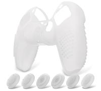 eXtremeRate PlayVital Funda de Silicona para ps5 Mando - Carcasa Protectora con 6 Tapas de Joysticks, Impermeable, Resistente y Antideslizante, Funda de Goma Suave, 3D Tachonado (Brilla en Oscuridad)