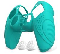 eXtremeRate PlayVital Funda de Silicona para ps5 Mando - Carcasa Protectora Suave y Antideslizante con 2 Tapas de Joystick, Compatible con DualSense, Accesorio para ps5 (Edición Guardian-Aqua Verde)