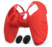 eXtremeRate PlayVital Funda de Silicona para ps5 Mando - Carcasa Protectora Suave y Antideslizante con 2 Tapas de Joystick, Compatible con DualSense, Accesorio para ps5 (Edición Guardian-Pasión Rojo)