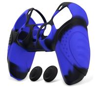 eXtremeRate PlayVital Funda de Silicona para ps5 Mando - Carcasa Protectora Suave y Antideslizante con 2 Tapas de Joystick, Compatible con DualSense, Accesorio para ps5 (Edición Guardian-Azul Negro)