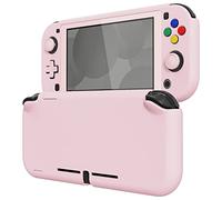 eXtremeRate PlayVital Funda para Nintendo Switch Lite, Carcasa Protectora con Protector de Pantalla de Vidrio Templado, Protector Duradero, Accesorios para Switch Lite (Rosa)