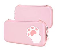 eXtremeRate PlayVital Funda Portátil para Nintendo Switch Lite - Estuche de Transporte con Tapas de Joystick, 10 Ranuras de Juego, Bolsillo Interior, Bolsa Forro de Velet (Garra de Gato)