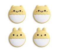 eXtremeRate PlayVital Lindos Agarres de Pulgar para Nintendo Switch/Lite/OLED - Tapas de Joystick de Silicona, Thumb Grips Antideslizantes para Joy-con, Diseño Plano (Conejo & Ardilla-Amarillo Crema)