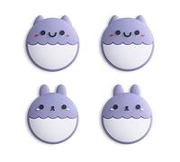 eXtremeRate PlayVital Lindos Agarres para Pulgar para Nintendo Switch/Lite/OLED - Tapas de Joystick de Silicona, Thumb Grips Antideslizantes para Joy-con, Diseño Plano (Conejo & Ardilla-Violeta)