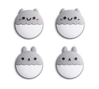 eXtremeRate PlayVital Lindos Agarres para Pulgar para Nintendo Switch/Lite/OLED - Tapas de Joystick de Silicona, Thumb Grips Antideslizantes para Joy-con, Diseño Plano (Conejo & Ardilla-Gris Claro)