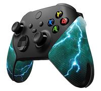eXtremeRate PlayVital Pegatina de Silicona para Xbox Series X/S - Adhesivo Antideslizante de Agarre, Piel de Goma Texturizada para Mando, Mejora el Control y Comodidad (Trueno Tormenta Verde)