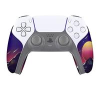 eXtremeRate PlayVital Pegatina para ps5 - Adhesivo de Silicona Antideslizante, Skin de Goma para ps5 Control, Protector con Textura para Mejor Agarre en el Mando (La Cyber Luna)
