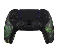 eXtremeRate PlayVital Pegatina para ps5 - Adhesivo de Silicona Antideslizante, Skin de Goma para ps5 Control, Protector con Textura para Mejor Agarre en el Mando (Hierbas Verdes)