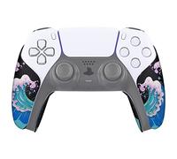 eXtremeRate PlayVital Pegatina para ps5 - Adhesivo de Silicona Antideslizante, Skin de Goma para ps5 Control, Protector con Textura para Mejor Agarre en el Mando (Olas Resplandecientes)