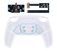 eXtremeRate Programable RISE4 Remap Kit para ps5 Mando Modelo BDM-010 & BDM-020 Actualización Board & Carcasa Trasera & 4 Palancas Botones Traseros para ps5 Control-NO Incluye Mando(Transparente)
