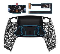 eXtremeRate Programable RISE4 Remap Kit para ps5 Mando Modelo BDM-010 & BDM-020 Actualización Board & Carcasa Trasera & 4 Botones Traseros para ps5 Control-NO Incluye Mando(Salpicaduras Blancas)