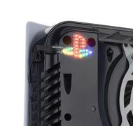 eXtremeRate Rainbow Logo LED Kit RGB Iluminado para ps5 Consola (2020 CFI-1 Series), 7 Colores y 40 Efectos de Luz Decorativa Logo con Luz LED para ps5 Disco & Digital Edición Consola