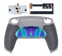 eXtremeRate Real Metal Buttons (RMB) Programable RISE4 Remap Kit para ps5 Mando BDM-010 & BDM-020 Actualización Board & Carcasa Trasera & 4 Palancas Botones Traseros para ps5 Control(Gris Arcoíris)