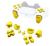 eXtremeRate Reemplazo D-pad R1 L1 R2 L2 Disparadores Opciones Compartir Botones Cara, Botones Cromados Oro Completo Compatible con Controlador PS5 BDM-010 y BDM-020