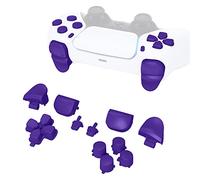 eXtremeRate Reemplazo D-pad R1 L1 R2 L2 Disparadores Opciones de Compartir Botones Cara, Púrpura Juego Completo Botones Compatible con Controlador PS5 BDM-020