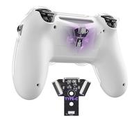 eXtremeRate Reemplazo de Carcasa Inferior Tipo-C para ps4 JDM-040/050/055 Mando Accesorios Funda Protectora Placa Trasera DIY Mejora de Juego, Cubierta Posterior para ps4 (Blanco)
