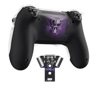 eXtremeRate Reemplazo de Carcasa Inferior Tipo-C para ps4 JDM-040/050/055 Mando Accesorios Funda Protectora de Agarre Suave Placa Trasera Mejora de Juego DIY Cubierta Posterior para ps4 (Negro)