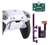 eXtremeRate RISE Plus MAX Remap Kit con Clicky Kit para ps5 Control Modelo BDM-030/040/050 Tope Gatillos & Goma Grip Carcasa Trasera & Botones Posteriores Remapeables para ps5-SIN Mando(Blanco Negro)