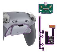 eXtremeRate Rise Plus MAX Remap Kit con Clicky Kit para ps5 Modelo BDM-030/040/050 Tope Gatillos & Goma Grip Carcasa Trasera & Botones Posteriores Remapeables para ps5-SIN Mando(New Hope Gray)