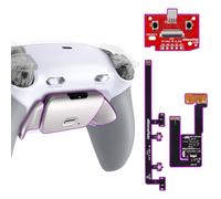 eXtremeRate RISE Plus MAX RMB Remap Kit con Clicky Kit para ps5 Control Modelo BDM-030/040/050 Tope Gatillos & Goma Grip Carcasa Trasera & Botones Metálicos Remapeables para ps5-SIN Mando(Blanco Gris)