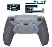 eXtremeRate RISE4 Plus MAX Remap Kit con Clicky Kit para ps5 Control Modelo BDM-010 020 Tope Gatillos & Goma Grip Carcasa Trasera & Palancas Traseras Remapeables para ps5-SIN Mando(New Hope Gray)