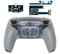 eXtremeRate RISE4 Plus MAX Remap Kit con Clicky Kit para ps5 Control Modelo BDM-010 020 Tope Gatillos & Goma Grip Carcasa Trasera & Palancas Traseras Remapeables para ps5-SIN Mando(Claro Gris)