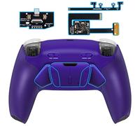 eXtremeRate RISE4 Plus MAX Remap Kit con Clicky Kit para ps5 Control Modelo BDM-010 020 Tope Gatillos & Goma Grip Carcasa Trasera & Palancas Traseras Remapeables para ps5-SIN Mando(Galactic Purple)