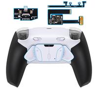 eXtremeRate RISE4 Plus MAX Remap Kit con Clicky Kit para ps5 Control Modelo BDM-010 020 Tope Gatillos & Goma Grip Carcasa Trasera & Palancas Traseras Remapeables para ps5-SIN Mando(Blanco Negro)