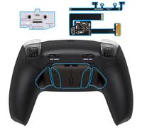 eXtremeRate RISE4 Plus MAX RMB Remap Kit con Clicky Kit para ps5 Control Modelo BDM-010 020 Tope Gatillos & Goma Grip Carcasa Trasera & Palancas Metálicas Remapeables para ps5-SIN Mando(Negro)