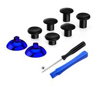 eXtremeRate ThumbsGear Joysticks Ajustable para ps4 5 Mando Joystick Ergonómico Intercambiable con Grip Convexo y Cóncavo de 3 Alturas Thumbsticks para ps4 Pro/Slim para ps5 Control-Azul Cromo&Negro