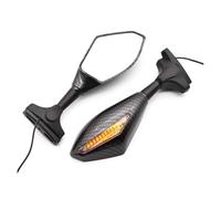 Extremo barra mango Espejos Retrovisores Laterales Para Motocicleta Para R1200 R RT S ST S1000R S1000RR S1000XR Indicadores Intermitentes Con Luces LED(Fibra de carbon)