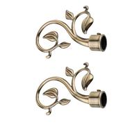 extremo de barra de cortina, Paquete de remates for barra cortina 4 cubiertas decorativas multicolores for postes(Brown)