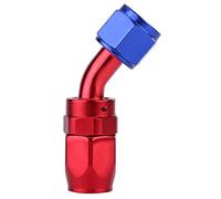 Extremo de manguera de l¨ªnea de AN8 conector giratorio adaptador para enfriador de aceite azul rojo anodizado aluminio resistente para enfriador de aceite de tuber¨ªa (45¡ã)