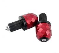 Extremo del manillar de la motocicleta CNC aleación de aluminio giratorio diamante defensa bola apretones para general bicicleta Bar Consejos par (BWQ-016 rojo)