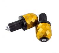 Extremo del manillar de motocicleta CNC mecanizado aleación de aluminio con diseño de diamante giratorio empuñaduras de bola de defensa acabado anodizado ajuste para bicicleta de calle (BWQ-016 Gold)