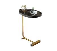 Extremo en forma de C - Café lateral del sofá de 20 pulgadas con estructura de metal, bandeja de té de estilo rústico para un fácil acceso, bandeja pequeña para TV para un uso eficiente del espacio |