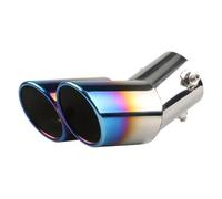 Extremo Escape Automóvil Silenciador De Escape Acero Inoxidable Con Doble Salida Borde Laminado Inclinado Automóvil Universal Modificado Exteriores(Style F)