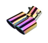 Extremo Escape Automóvil Silenciador De Escape Acero Inoxidable Con Doble Salida Borde Laminado Inclinado Automóvil Universal Modificado Exteriores(Style H)