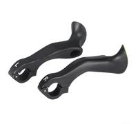 Extremos de barra auxiliares ergonómicos para bicicleta de montaña extendida de fibra de nailon compuesto de 21,8-22,2 mm, ajuste fluorescente de seguridad nocturna, par negro