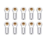 Extremos de Barra de Enlace RC, 10 Uds., Aluminio M3, Barra de Acoplamiento de Enlace RC, Extremo de Rótula, Soporte de Cabeza, Pieza de Conexión(Plata)